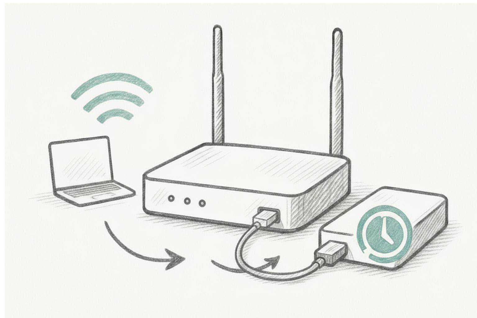 Router with external drive acting as an Apple Time Machine server